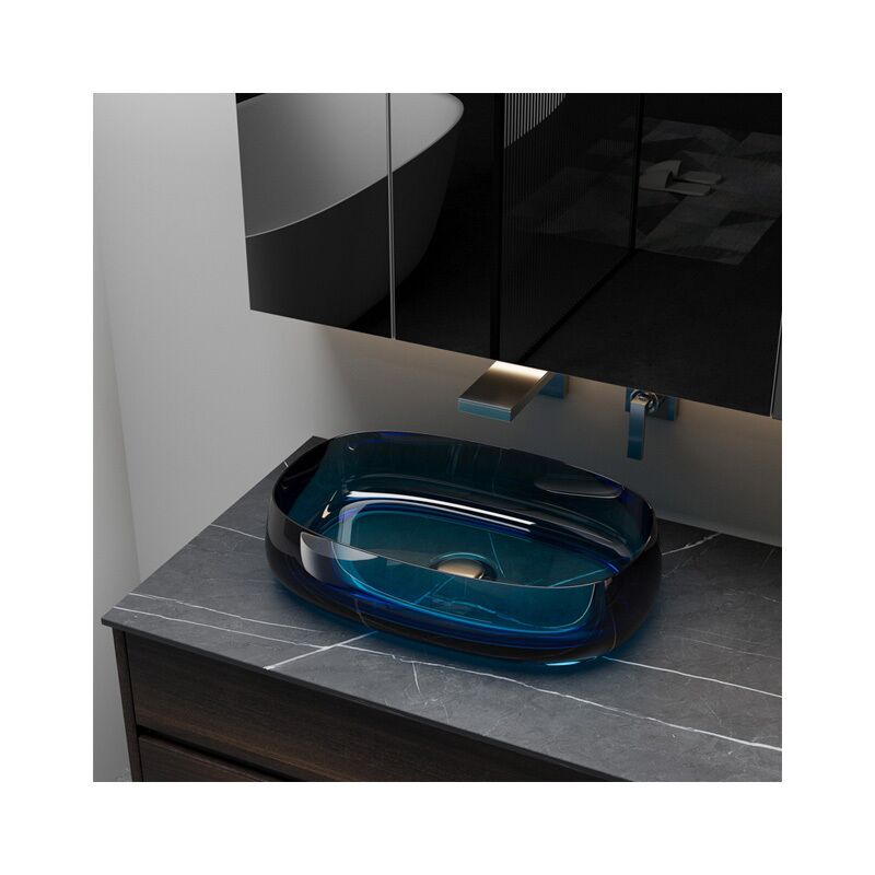Classical Lake Blue Transparent Sinks Countertop Wash Basin for Home Application Classical Lake Blue Transparent Sinks Countertop Classical Lake Blue Transparent Sinks Countertop Wash Basin for Home Application