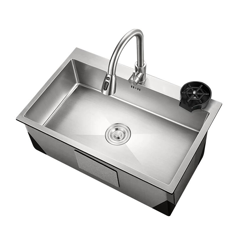 Deluxe Single Bowl Kitchen Sink Stainless Steel with Cup Washer Pull out Kitchen Mixer Tap & Faucet Four Holes Deluxe Single Bowl Kitchen Sink Stainless Steel Deluxe Single Bowl Kitchen Sink Stainless Steel with Cup Washer Pull out Kitchen Mixer Tap & Faucet Four Holes