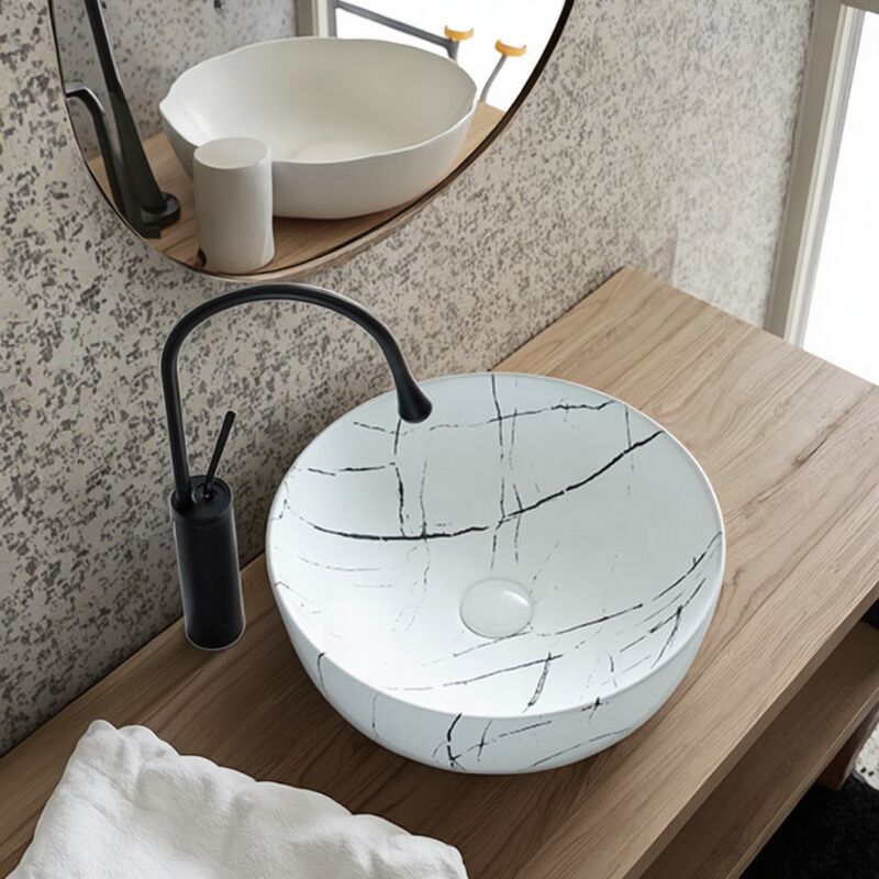 Elegant Modern Design White Marble Countertop Mounted Ceramic Washbasin High Quality Lavabo for Bathroom Elegant Modern Design White Marble Countertop Elegant Modern Design White Marble Countertop Mounted Ceramic Washbasin High Quality Lavabo for Bathroom