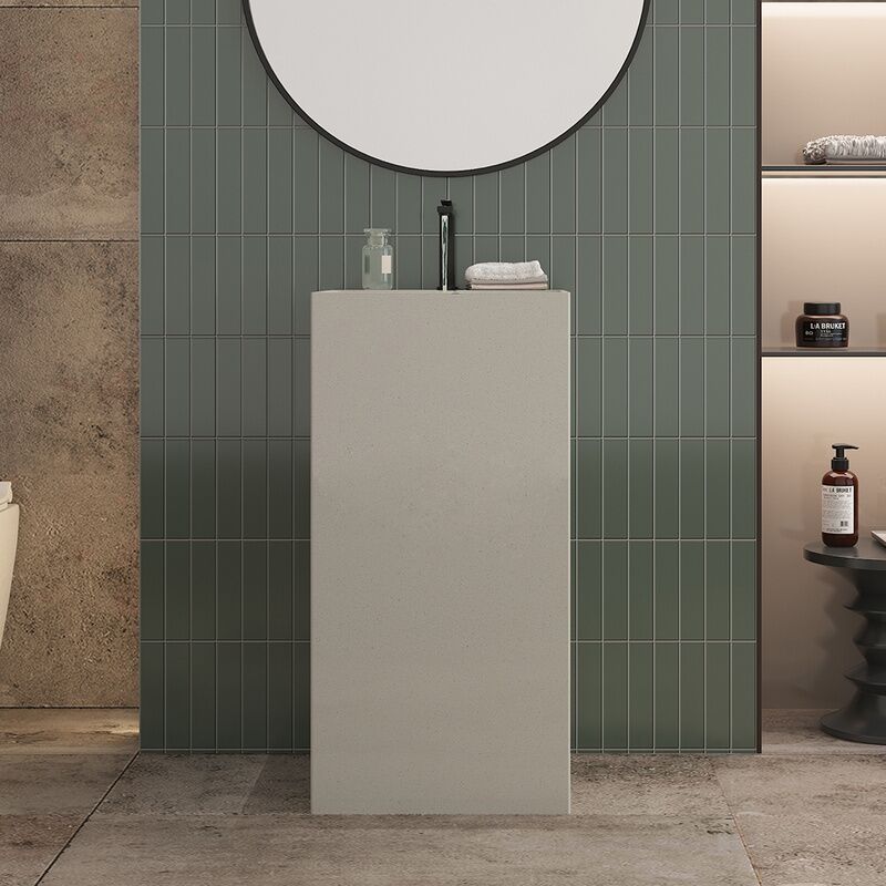 European Freestanding Square Solid Surface Bathroom Cement Pedestal Hand Wash Basin Stone Concrete Pedestal Sink European Freestanding Square Solid Surface Bathroom European Freestanding Square Solid Surface Bathroom Cement Pedestal Hand Wash Basin Stone Concrete Pedestal Sink