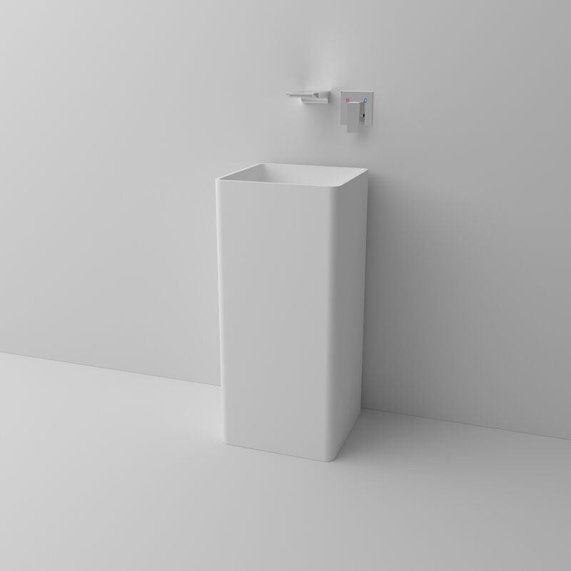 Floor-standing square Wash Basin with Solid Surface Material Is Easy to Clean Floor standing square Wash Basin with Solid 1.jpg 800x800 1 Floor-standing square Wash Basin with Solid Surface Material Is Easy to Clean