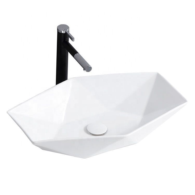 Good Price Irregular Rectangular Diamond Special Shape Glossy White Ceramic Bathroom Basin Good Price Irregular Rectangular Diamond Special Good Price Irregular Rectangular Diamond Special Shape Glossy White Ceramic Bathroom Basin