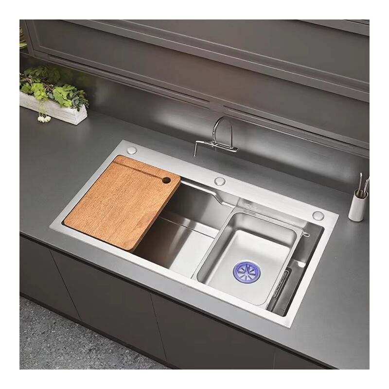 High Quality Stainless Steel Handmade Kitchen Sink Modern Design Single Bowl with Drainer Simple Style Counter Installation High Quality Stainless Steel Handmade Kitchen Sink 5 High Quality Stainless Steel Handmade Kitchen Sink Modern Design Single Bowl with Drainer Simple Style Counter Installation