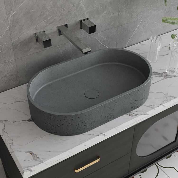 Hot Sell Oval Design Lavatory Nature Material Concrete Counter Top Cement Sink Bathroom Art Basin for Hotel Apartment Villa Hot Sell Oval Design Lavatory Nature Hot Sell Oval Design Lavatory Nature Material Concrete Counter Top Cement Sink Bathroom Art Basin for Hotel Apartment Villa