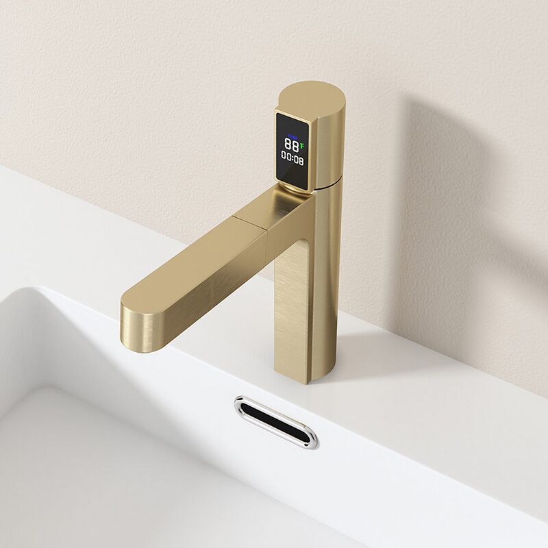 Wholesale Bathroom Sink Faucet with Pull Out Sprayer, Brushed Gold Fahrenheit Degree Temperature LED Digital Display Bathroom Bains Faucets LAZ HOME Bathroom Sink Faucet with Pull Out Sprayer Fahrenheit Degree Temperature LED Digital Display Faucet 7 Wholesale Bathroom Sink Faucet with Pull Out Sprayer, Brushed Gold Fahrenheit Degree Temperature LED Digital Display Bathroom Bains Faucets - Image 6