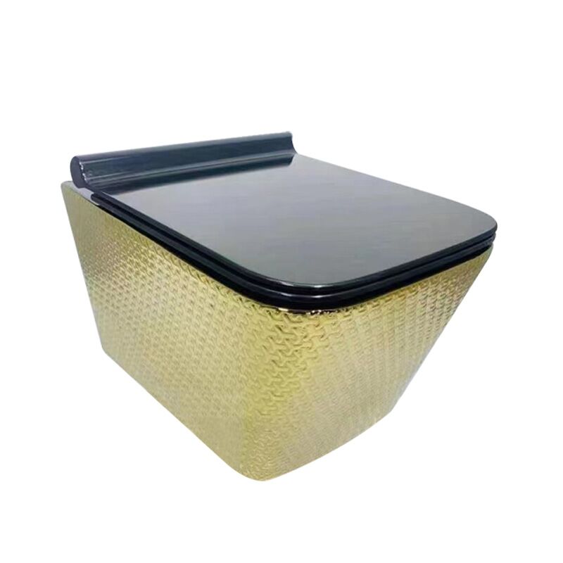 Luxury Bathroom Electroplated Toilets Tankless Concealed Cistern Wall Hung Toilet Luxury Gold Color Wall Hung Wc Bathroom Commode Ceramic Wall Mounted Closestool Toilet G1164 Luxury Bathroom Electroplated Toilets Tankless Concealed Cistern Wall Hung Toilet - Image 6
