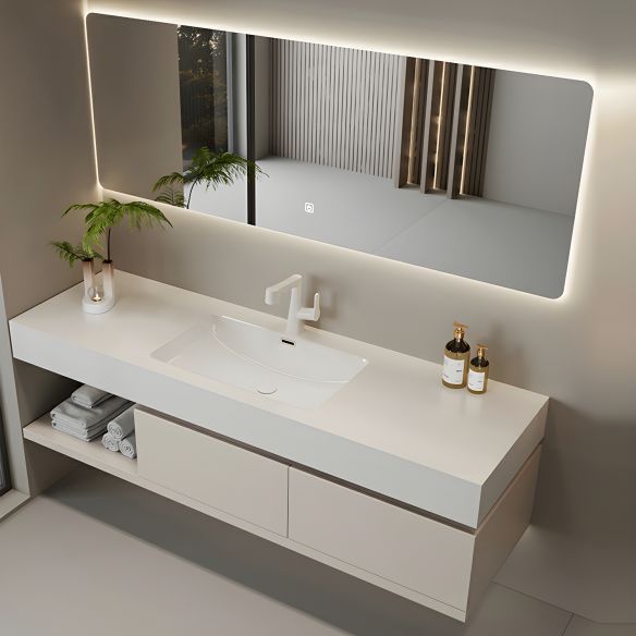 Water-Resistant House White Marble Sink Bathroom Cabinet MP BC 1096 Water Resistant House White Marble Sink Bathroom Cabinet Water-Resistant House White Marble Sink Bathroom Cabinet