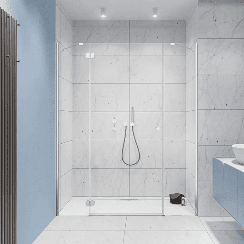 Modern Simple Hinged Shower Door Chrome Tempered Glass MP SD1086 Modern Simple Hinged Shower Door Chrome Tempered Glass Modern Simple Hinged Shower Door Chrome Tempered Glass