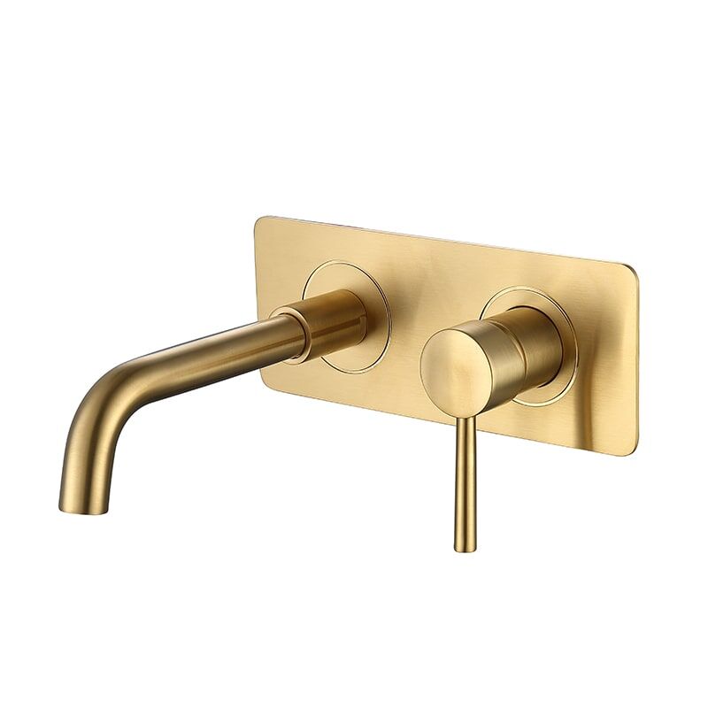 MOPO Modern Faucet Brushed Gold Bathroom Sink Faucet Wall Mounted 2 Holes Basin Mixer Taps Modern Faucet Dual Handle Brushed Gold Bathroom Sink Faucet Wall Mounted 2 Holes Basin Mixer Taps 1 1 MOPO Modern Faucet Brushed Gold Bathroom Sink Faucet Wall Mounted 2 Holes Basin Mixer Taps
