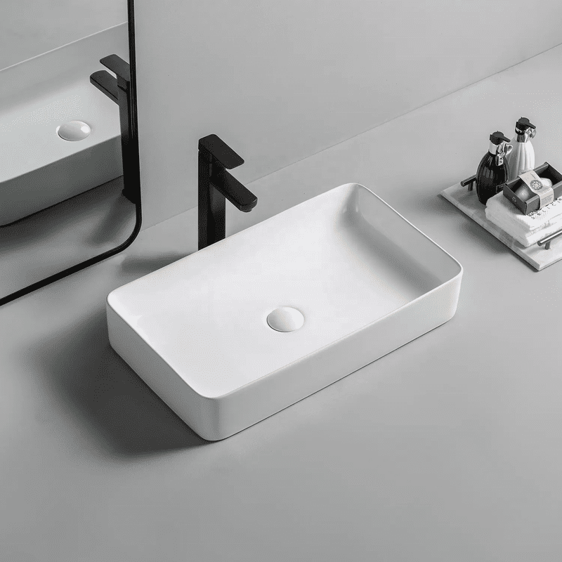 Modern Rectangular Ceramic Hand Wash Sink New Design Matte Black White Bathroom Basin Modern Rectangular Ceramic Hand Wash Sink Modern Rectangular Ceramic Hand Wash Sink New Design Matte Black White Bathroom Basin