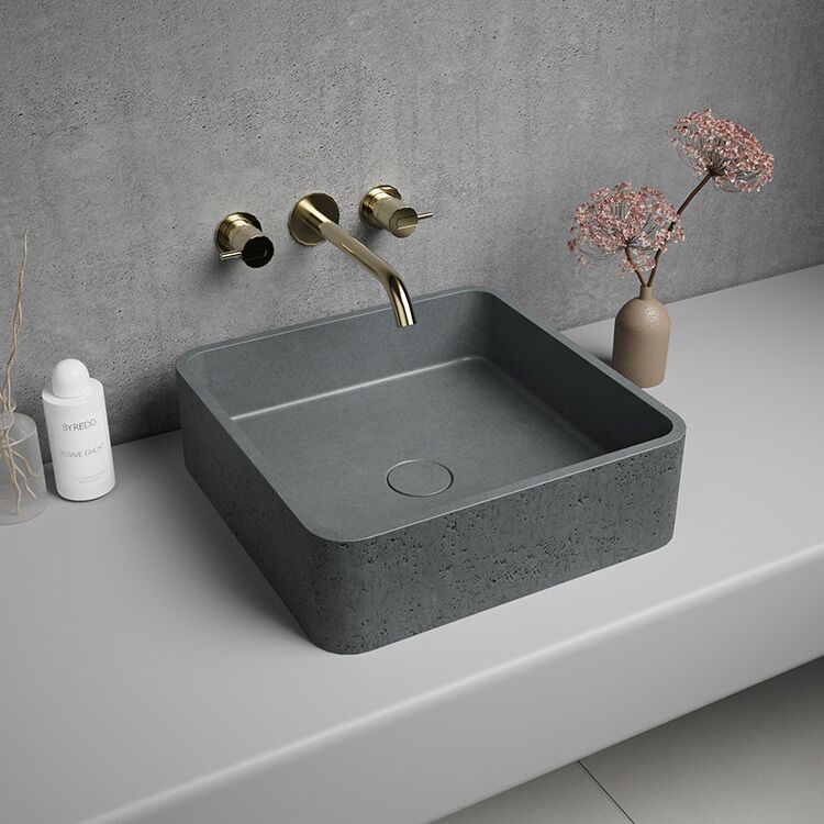 New Design Modern Handmade Counter Top Sink Cement Washbasin Square Bathroom Art Basin New Design Modern Handmade Counter Top New Design Modern Handmade Counter Top Sink Cement Washbasin Square Bathroom Art Basin