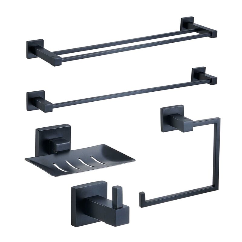 Stainless Steel Black Toilet Bathroom Accessories Hardware Sets Towel Rack Robe Hook Toilet Paper Holder Sets Stainless Steel Black Toilet Bathroom Accessories Stainless Steel Black Toilet Bathroom Accessories Hardware Sets Towel Rack Robe Hook Toilet Paper Holder Sets