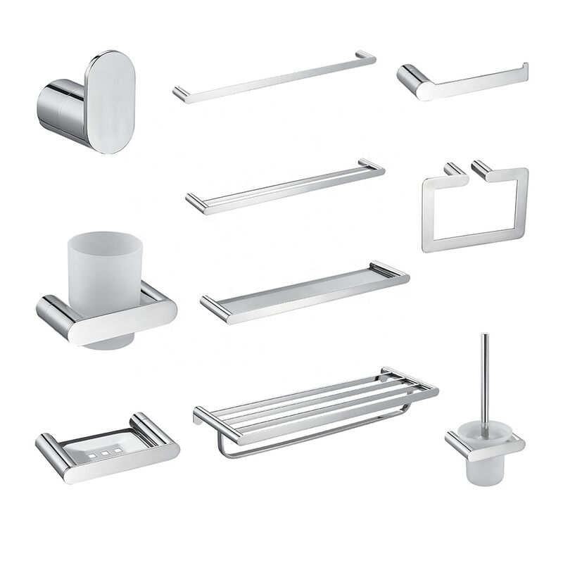Wall Mounted Stainless Steel 304 Polished Finished Bathroom Accessories Sets / Bathroom Sanitary Fittings / Bath Hardware Set Wall Mounted Stainless Steel 304 Polished Wall Mounted Stainless Steel 304 Polished Finished Bathroom Accessories Sets / Bathroom Sanitary Fittings / Bath Hardware Set