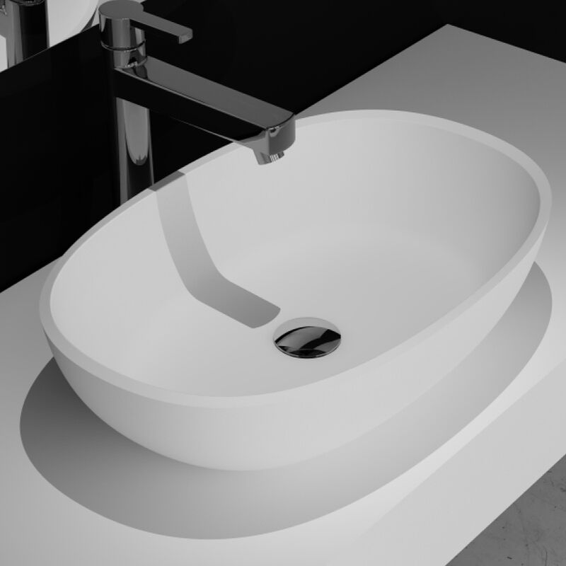 Wash Basin High Gloss and Matte Solid Surface Stone Basin with Drainer for Hotel and Family Use Wash Basin High Gloss and Matte Wash Basin High Gloss and Matte Solid Surface Stone Basin with Drainer for Hotel and Family Use
