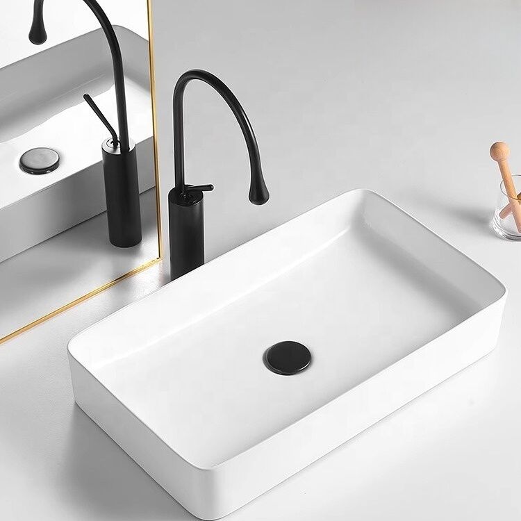 Wholesale Countertop Mounted Bathroom Sink Rectangular Shape White Ceramic Hand Wash Basin Wholesale Countertop Mounted Bathroom Sink Rectangular Wholesale Countertop Mounted Bathroom Sink Rectangular Shape White Ceramic Hand Wash Basin
