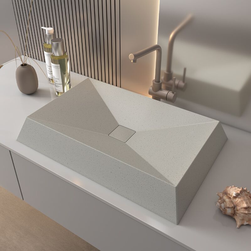 Wholesale Bathroom Concrete Sink Restaurant Modern Style Countertop Cement Basin Wholesale Handmade Hotel Rectangular Gray Above Wholesale Bathroom Concrete Sink Restaurant Modern Style Countertop Cement Basin