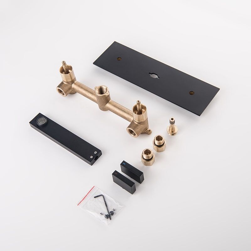 Factory Directly Brass 2 Lever Handles Square Wall Mounted Bathroom Sink Basin Faucet brass 2 lever handles square wall mounted Waterfall bathroom sink basin faucet 1 Factory Directly Brass 2 Lever Handles Square Wall Mounted Bathroom Sink Basin Faucet - Image 3