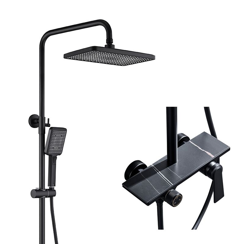 Bathroom rain shower column set European style shower column with faucet black shower 6066H 1 Bathroom rain shower column set European style shower column with faucet black