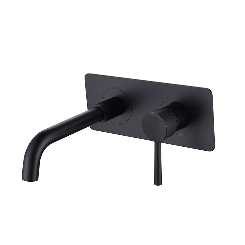 MOPO Wall Mounted Black Brass Bathroom Faucet Sink Wash Basin Mixers Faucets Taps single handle matt black bathroom basin faucet 2 hole wall mounted faucet 1 MOPO Wall Mounted Black Brass Bathroom Faucet Sink Wash Basin Mixers Faucets Taps