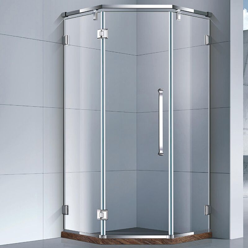 Bathroom 8mm glass frameless hinge shower door tempered glass shower enclosure room Bathroom 8mm Tempered Glass Quadrant Enclosure Shower Door Offset Quadrant Enclosure Shower Enclosure MP01131ZR Bathroom 8mm glass frameless hinge shower door tempered glass shower enclosure room - Image 4