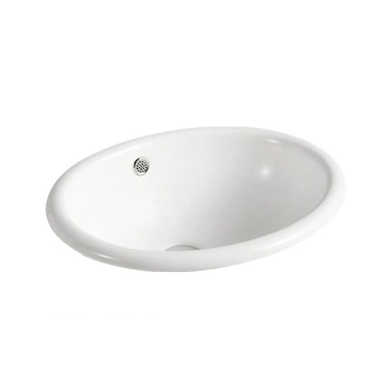 MOPO hot sale bathroom ceramic sanitary ware white oval sink washbasin Hotel house hot sale porcelain ceramic white color sanitary ware oval sink ce bathroom wash basin AB 014 MOPO hot sale bathroom ceramic sanitary ware white oval sink washbasin - Imej 4
