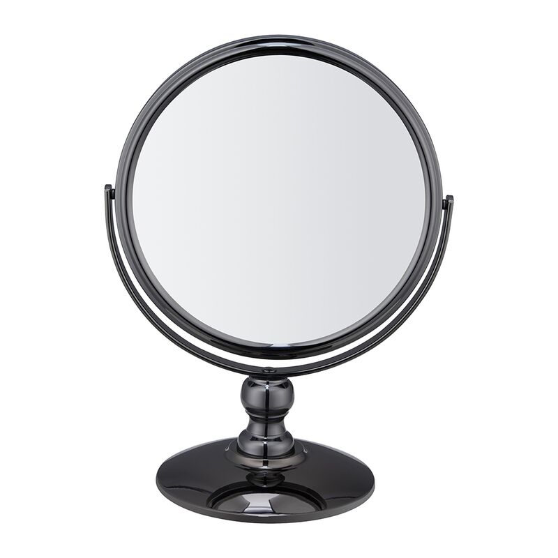 Brightly Black Color Classic Makeup Mirror Bathroom Round Dual Side Mirror