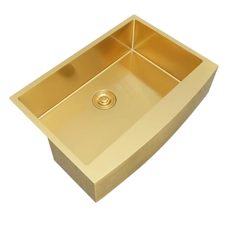 Golden Thickened 304 Stainless Steel Large Single Sink Semi-Inset Undercounter Kitchen Sinks Golden Thickened 304 Stainless Steel Large Single Golden Thickened 304 Stainless Steel Large Single Sink Semi-Inset Undercounter Kitchen Sinks