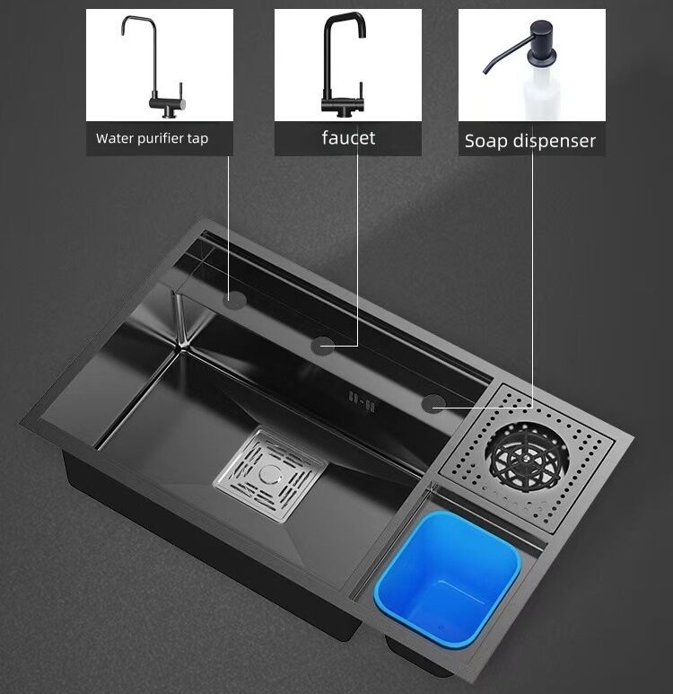 Handmade Small Size Stainless Steel Kitchen Sink Hidden Single Bowl with Faucet Handmade Small Size Stainless Steel Kitchen Sink 1.jpg 800x800 1 Handmade Small Size Stainless Steel Kitchen Sink Hidden Single Bowl with Faucet