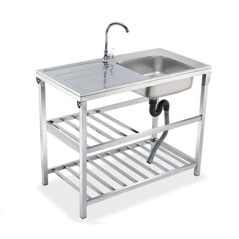 High Quality Customized Stainless Steel Single Hand Wash Sink Portable Outdoor Kitchen Double Undershelf Table Two Square High Quality Customized Stainless Steel Single Hand High Quality Customized Stainless Steel Single Hand Wash Sink Portable Outdoor Kitchen Double Undershelf Table Two Square