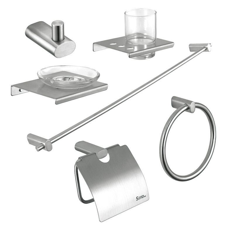 High Quality Stainless Steel 304 Wall Mounted Robe Hook Toilet Paper Towel Holder Towel Ring Bathroom Hardware Accessories Sets High Quality Stainless Steel 304 Wall High Quality Stainless Steel 304 Wall Mounted Robe Hook Toilet Paper Towel Holder Towel Ring Bathroom Hardware Accessories Sets