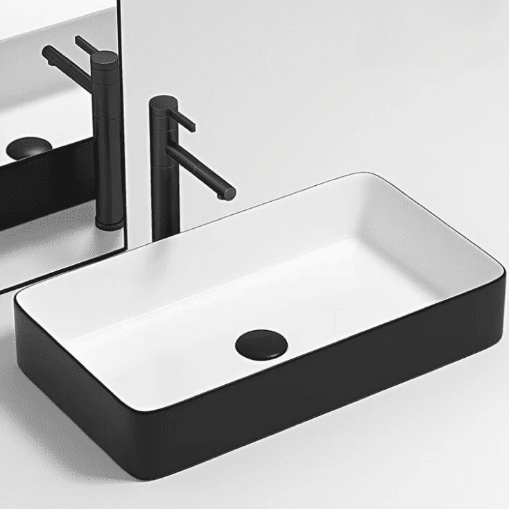Hot Selling Ceramic Customized Bathroom Matte Color Sinks Rectangular Hand Wash Colorful Basin