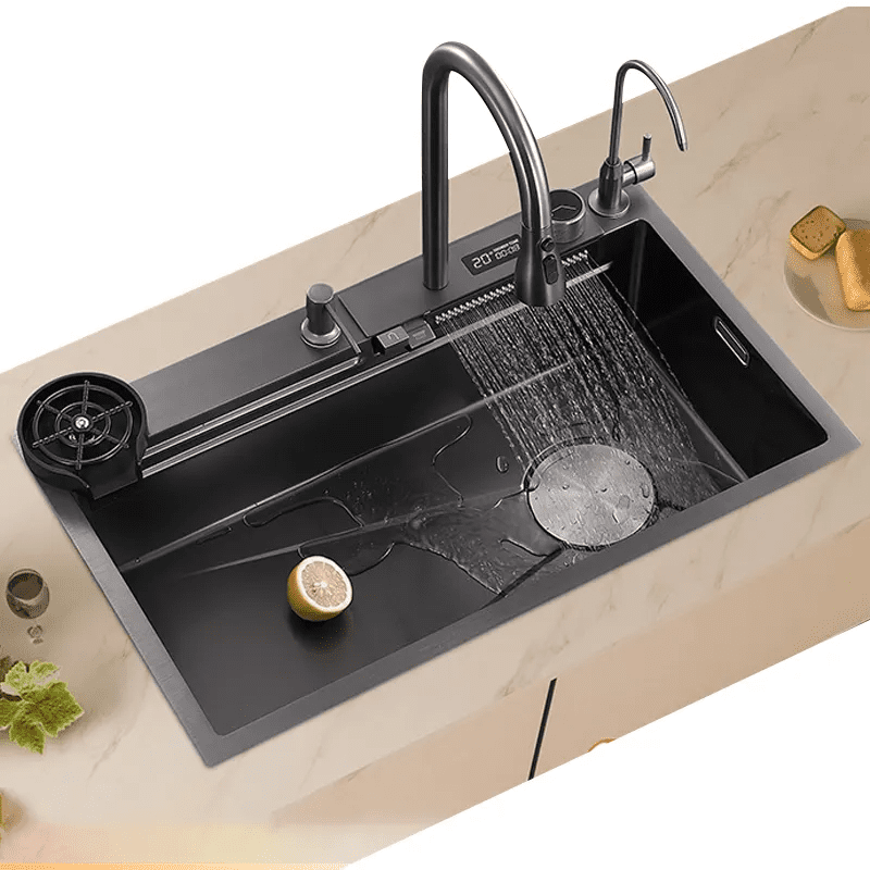 Hot Selling Modern NANO Technology Digital Display Gun Grey Multi-Function Piano Key Kitchen Sink with Kitchen Faucet Set Hot Selling Modern NANO Technology Digital Hot Selling Modern NANO Technology Digital Display Gun Grey Multi-Function Piano Key Kitchen Sink with Kitchen Faucet Set