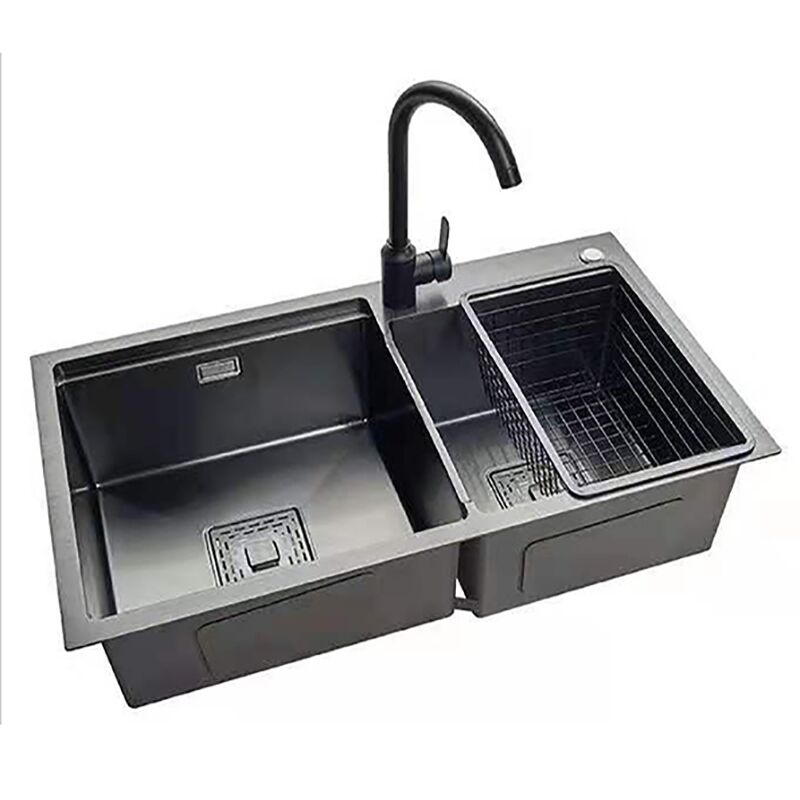 Wholesale Kitchen Sink Single Bowl Stainless Steel Kitchen Sinks Big with Dish Rack Under Mount Sinks Kitchen Sink Stainless Steel Sinks Big Single Bowl with Dish Rack Under Mount Sinks 1 حوض مطبخ بالجملة حوض مطبخ من الفولاذ المقاوم للصدأ كبير مع رف أطباق أسفل الأحواض المثبتة