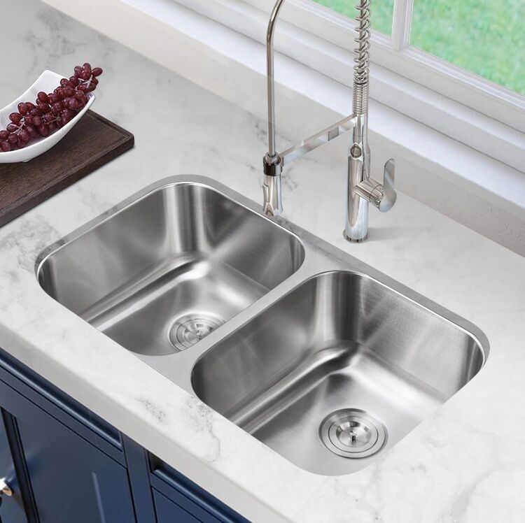 Kitchen Sink Supplier 8247 50/50 Stainless Steel Sinks Double Bowl Kitchen Sink Kitchen Sink Supplier 8247 50 50 Stainless مورد أحواض المطبخ 8247 50/50 أحواض من الفولاذ المقاوم للصدأ حوض مطبخ مزدوج