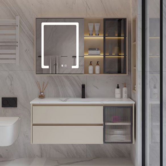 Ceramic integrated basin, milk oil wind, solid wood bathroom cabinet MP BC 1044 Ceramic integrated basin milk oil wind solid wood bathroom cabinet Ceramic integrated basin, milk oil wind, solid wood bathroom cabinet