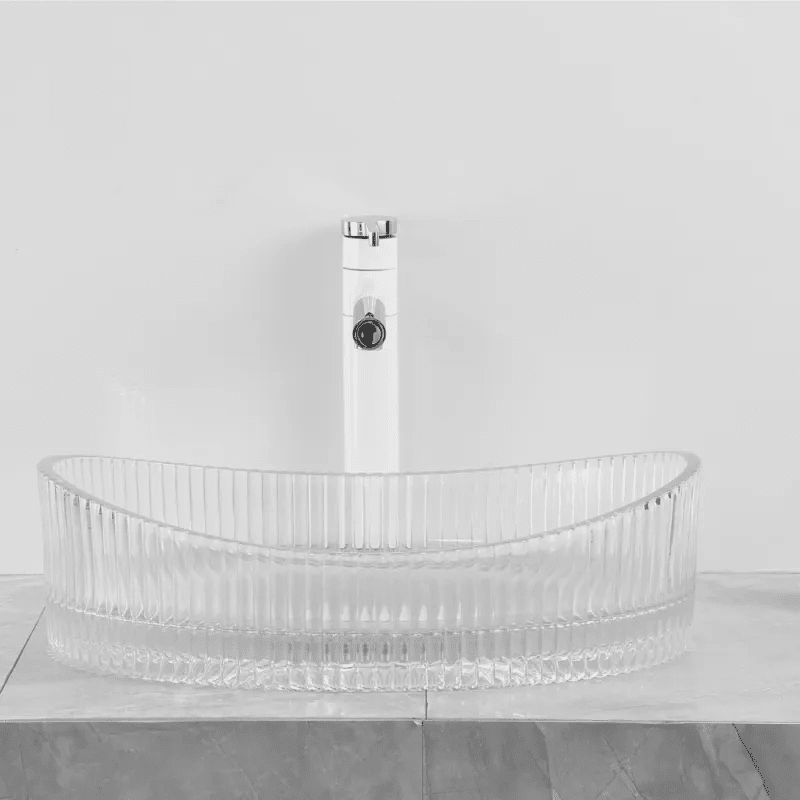 Luxury Crystal Colorful Bathroom Sinks Art Counter Top Glass Wash Basin