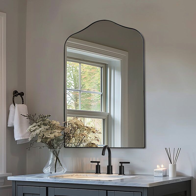 Antique Oversize Full-Length Flower Decor Black Floor Mirror MP LM 1034 Antique Oversize Full Length Flower Decor Black Floor Mirror Antique Oversize Full-Length Flower Decor Black Floor Mirror