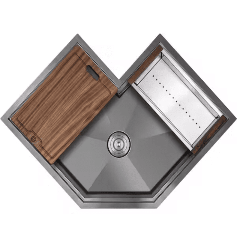 Laundry 16 Gauge Under Corner Stainless Steel 304 Kitchen Handmade Sinks Single Bowl with Strainer Manufacturer Custom Laundry 16 Gauge Under Laundry 16 Gauge Under Corner Stainless Steel 304 Kitchen Handmade Sinks Single Bowl with Strainer