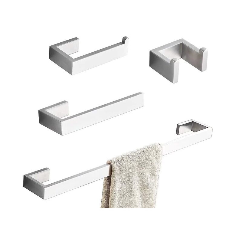 SUS304 Brushed Nickel Wall Mounted Stainless Steel 4 Pcs Bathroom Hardware Accessory Set SUS304 Brushed Nickel Wall Mounted Stainless SUS304 Brushed Nickel Wall Mounted Stainless Steel 4 Pcs Bathroom Hardware Accessory Set