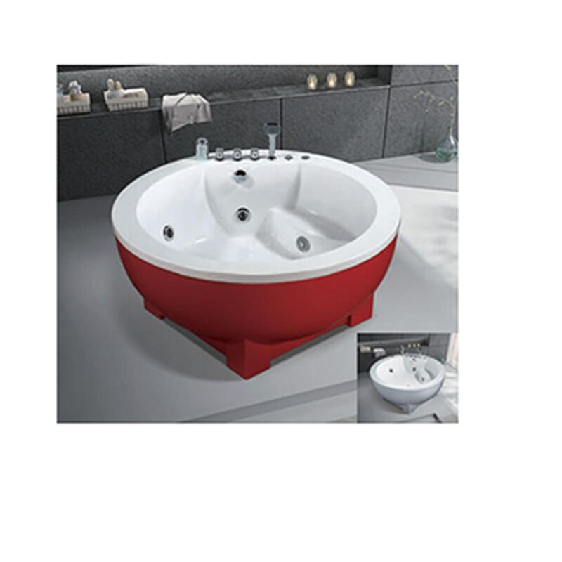 Big Round Acrylic Freestanding Bathtub New Model Suitable for adult use with CE TUV certification Jacuzzi Best selling cheap price indoor bathroom corner jet whirlpool acrylic bathtub freestanding with whirlpool