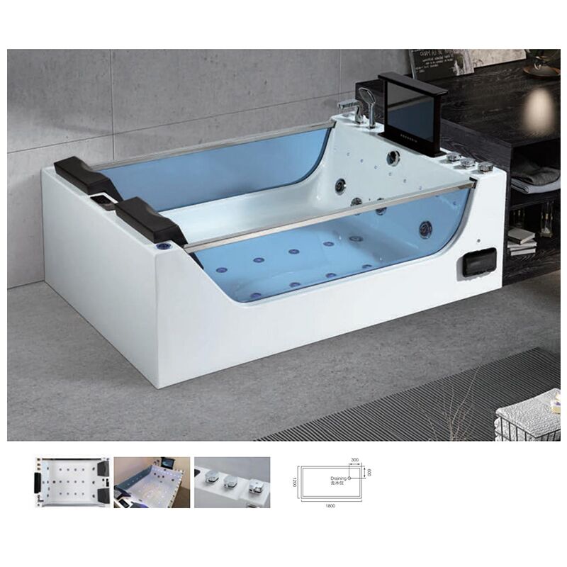 China Hot Selling High Quality Acrylic Rectangular Indoor White Bathtub Whirlpool Massage Bath Tub fs Outdoor Massage Spa Bathtub8956A 1 Large Bathtub,Bathroom Bath Tub,Acrylic Freestanding Bathtub