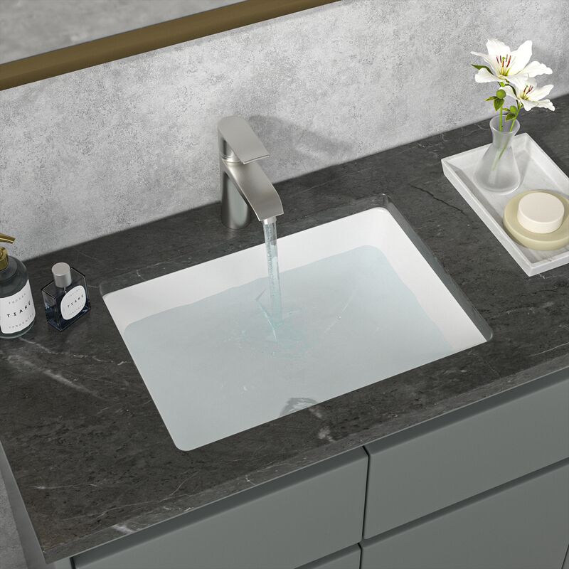 Sanitary Ware Washbasin Modern Rectangular White Household Bathroom Ceramic Sink 20 Inch Porcelain Undermount Art Basin Sanitary Ware Washbasin Modern Rectangular White Household Bathroom Ceramic Sink