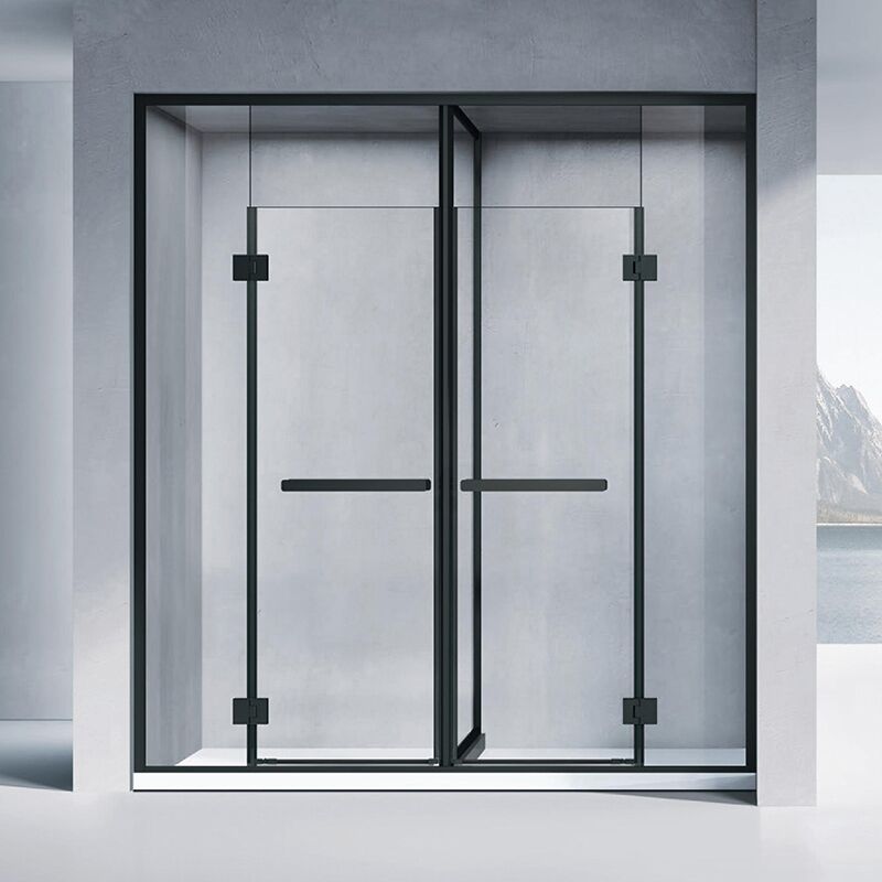 Bathroom 304 Stainless Steel Tempered Glass Panel Black One Piece Shower Door 304 Stainless Steel Shower panel Frosted Glass Shower Doors Walk In Black Frame Shower Screen Bathroom 304 Stainless Steel Tempered Glass Panel Black One Piece Shower Door - Image 4
