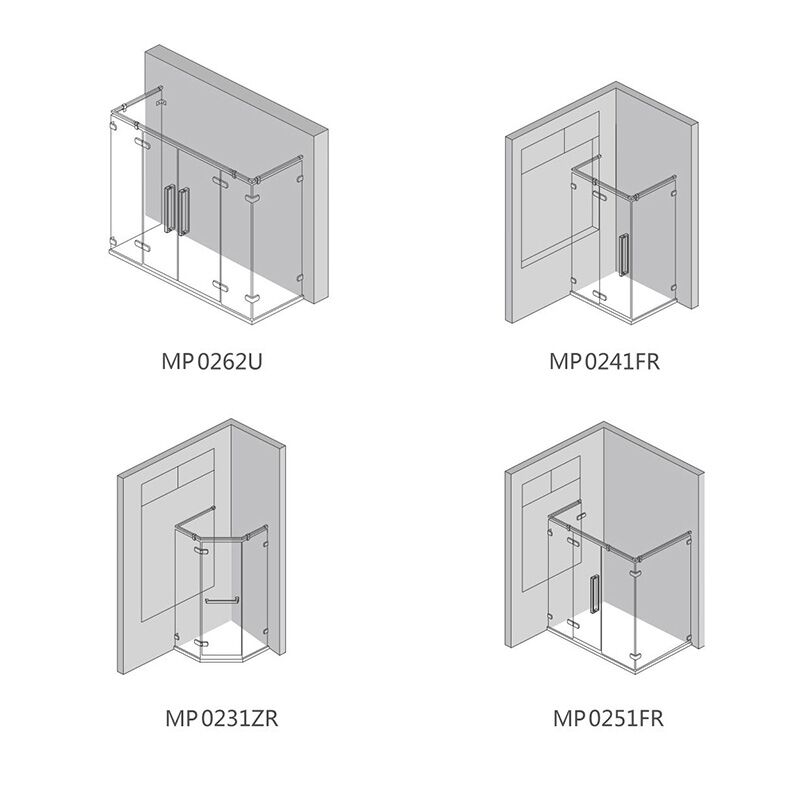 Bathroom 8mm tempered glass quadrant enclosure shower door offset frameless glass shower door China supplier shower glass door for bathroom shower room Frameless Hardware Aluminum Profile Stainless Steel Shower Door 00 2 frameless hardware aluminum profile stainless steel shower glass door design style