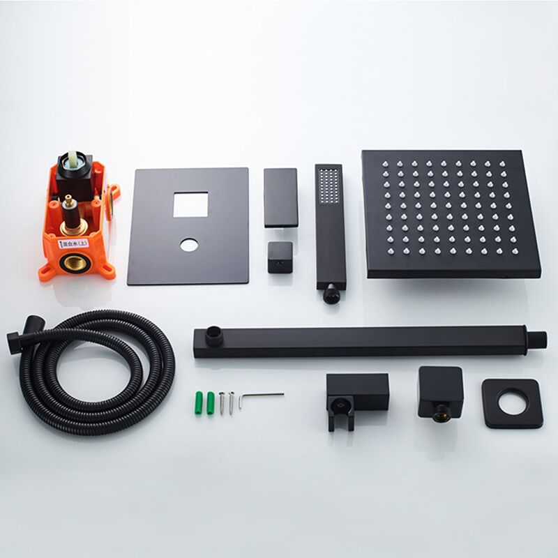 Wholesale handheld shower system bathroom complete square matte black rain wall mounted 10-inch high pressure shower set Bathroom Shower System Mixer Shower Combo Set Shower Faucet 6 Wholesale handheld shower system bathroom complete square matte black rain wall mounted 10-inch high pressure shower set - Image 9