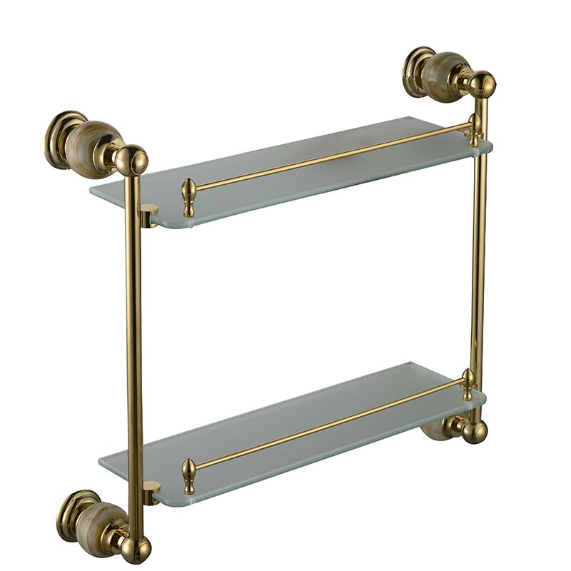 Bathroom accessories wall solid brass chrome finish with Tempered double layer glass shelf for Bathroom Bathroom accessories wall solid brass chrome finish with Tempered double layer glass shelf for Bathroom 1 2012A Bathroom accessories wall solid brass chrome finish with Tempered double layer glass shelf for Bathroom - Image 3