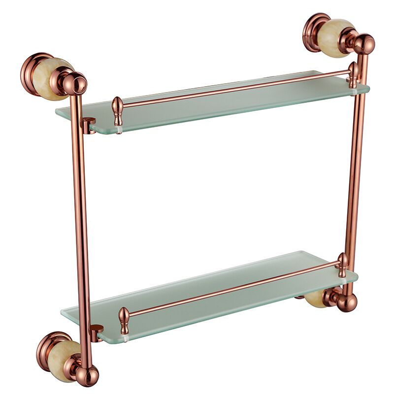 Bathroom accessories wall solid brass chrome finish with Tempered double layer glass shelf for Bathroom Bathroom accessories wall solid brass chrome finish with Tempered double layer glass shelf for Bathroom 1 2012E Bathroom accessories wall solid brass chrome finish with Tempered double layer glass shelf for Bathroom - Image 4