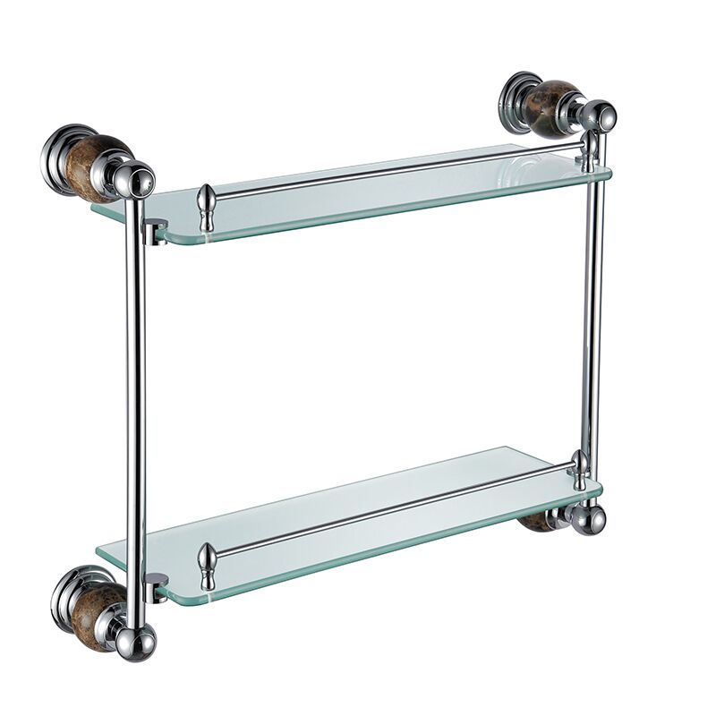 Bathroom accessories wall solid brass chrome finish with Tempered double layer glass shelf for Bathroom Bathroom accessories wall solid brass chrome finish with Tempered double layer glass shelf for Bathroom 1 2112 Bathroom accessories wall solid brass chrome finish with Tempered double layer glass shelf for Bathroom - Image 5