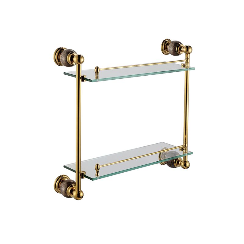 Bathroom accessories wall solid brass chrome finish with Tempered double layer glass shelf for Bathroom Bathroom accessories wall solid brass chrome finish with Tempered double layer glass shelf for Bathroom 1 2112A Bathroom accessories wall solid brass chrome finish with Tempered double layer glass shelf for Bathroom - Image 6