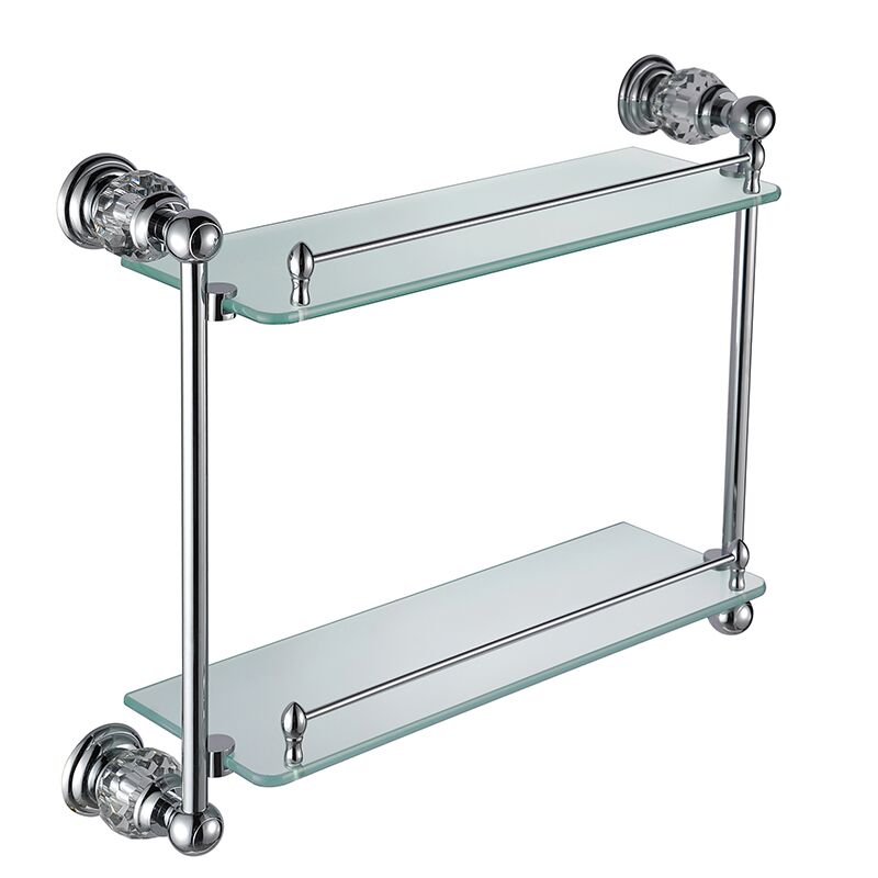 Bathroom accessories wall solid brass chrome finish with Tempered double layer glass shelf for Bathroom Bathroom accessories wall solid brass chrome finish with Tempered double layer glass shelf for Bathroom 1 2212 Bathroom accessories wall solid brass chrome finish with Tempered double layer glass shelf for Bathroom - Image 8